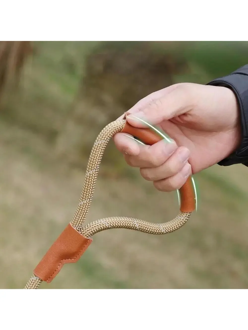 Heavy Duty Nylon Dog Leash 5ft White & Brown Pet Lead Grip New